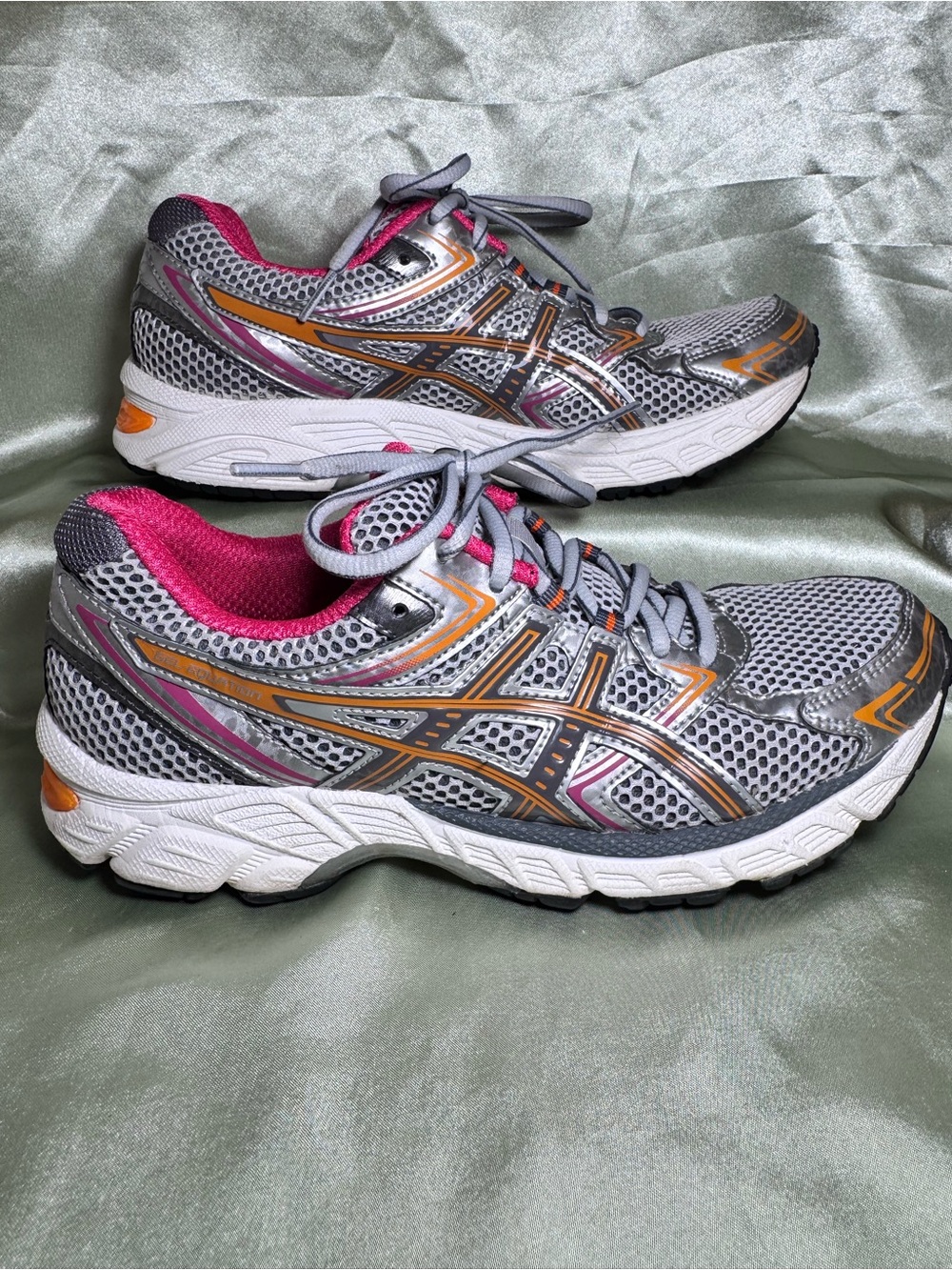 ASICS GEL-Equation 7 Grey Silver Pink Orange Running Sneakers T3F6N Size 7